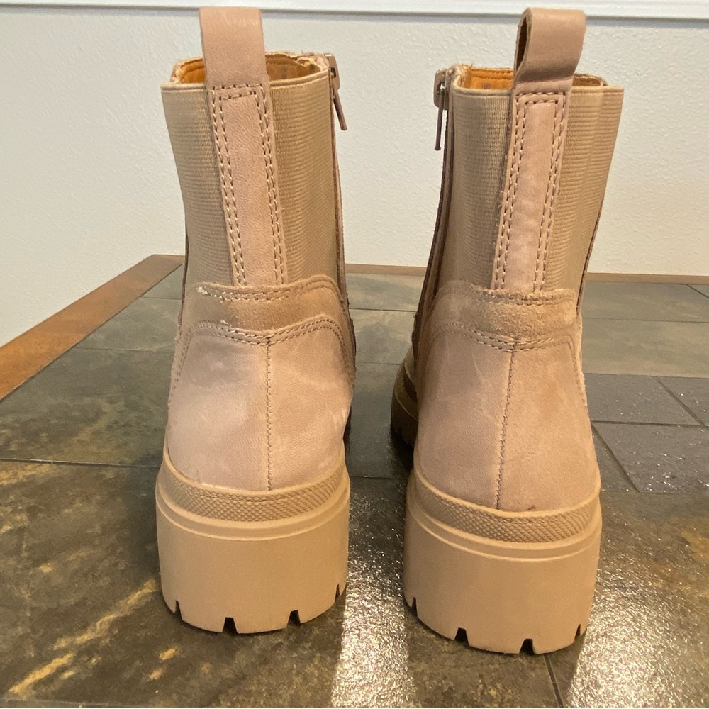 Lucky Brand Tan Taupe Eabile Lug Sole Ankle Boots 9M - Picture 5 of 10